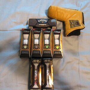 Vintage Titleist Scotty Cameron Putter Head Cover and 7 3 Packs of Golf Balls